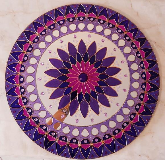 Mandala Violeta 60cm em Acrílico Espelhado