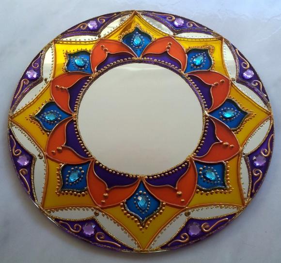 Mandala Vitral Colorido 30cm