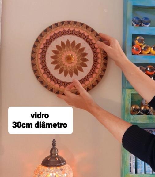 Mandala Vitral Marrom 30cm