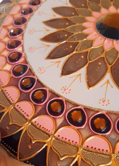 Mandala Vitral Marrom 30cm