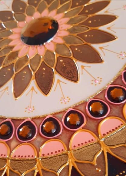Mandala Vitral Marrom 30cm