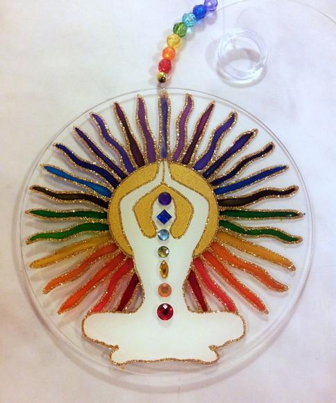Mandala Yoga Chakras 30cm Vidro