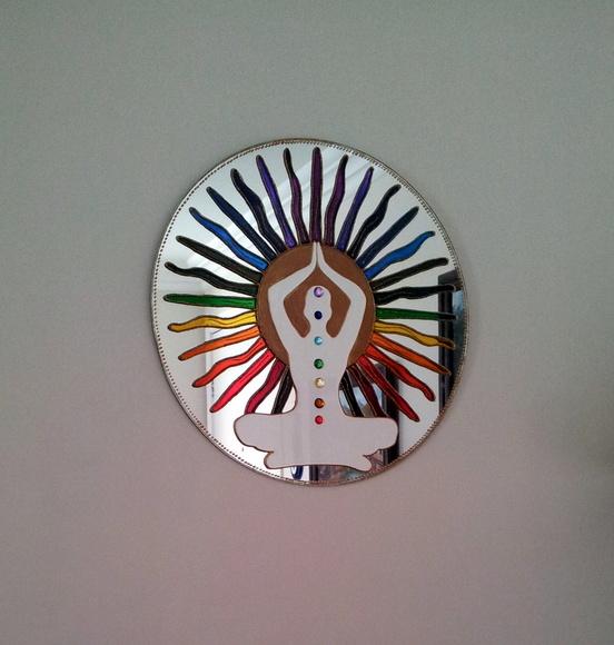 Mandala Yoga Chakras 40cm em Espelho