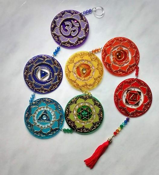 Móbile 7 Chakras Peças de 10cm