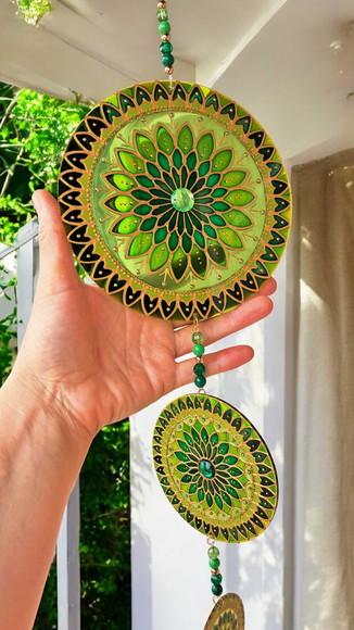 Móbile Mandala Decorativa Verde Saúde
