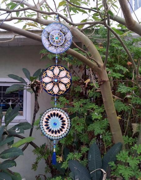 Móbile Mandalas Azuis 15cm
