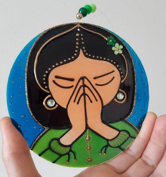 Namastê Mandala em Acrílico 12cm