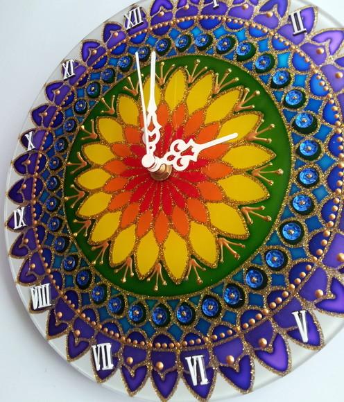 Relógio 7 Cores 40cm em Vidro