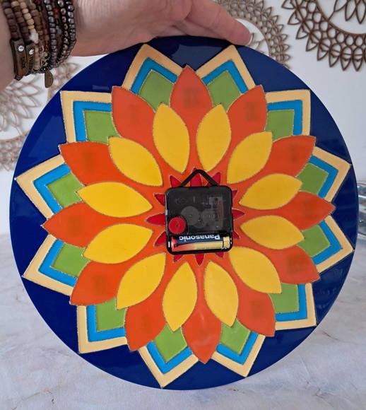 Relógio Decorativo Mandala Colorida 30cm
