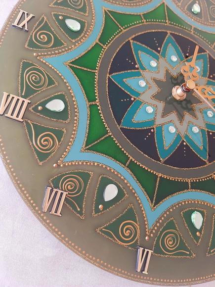 Relógio Decorativo Mandala Verde Oliva 30cm