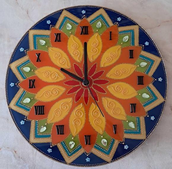Relógio Decorativo Mandala Colorida 30cm