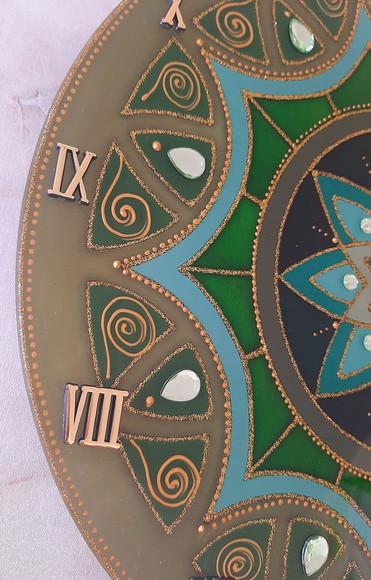 Relógio Decorativo Mandala Verde Oliva 30cm