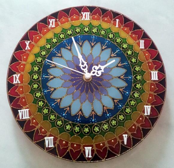 Relógio Mandala 7 Cores 25cm Modelo 2