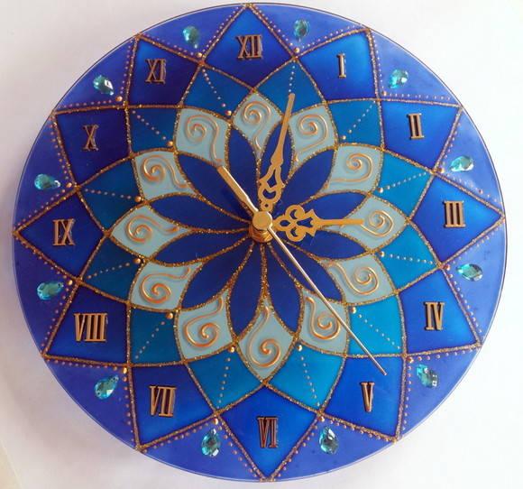 Relógio Mandala Azul 25cm