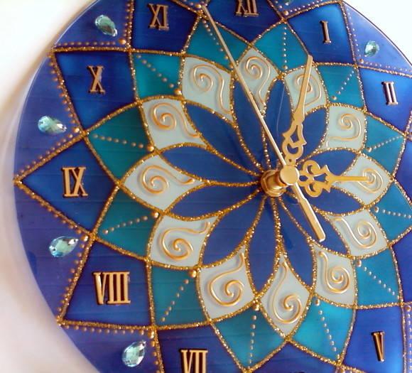 Relógio Mandala Azul 25cm