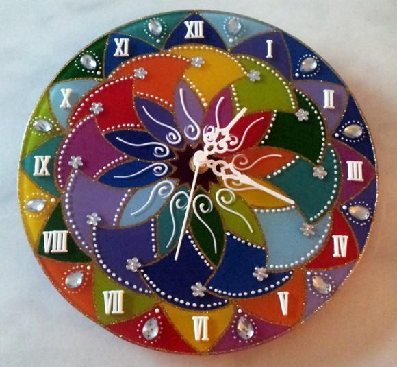 Relógio Mandala Cores em Movimento 25cm