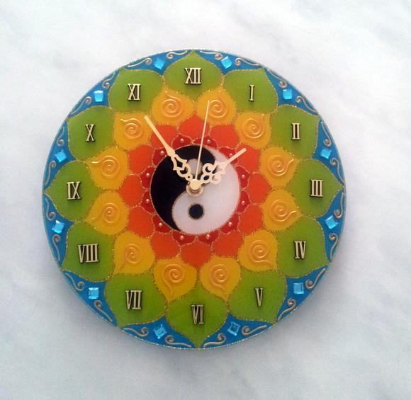 Relógio Mandala Yin Yang 25cm