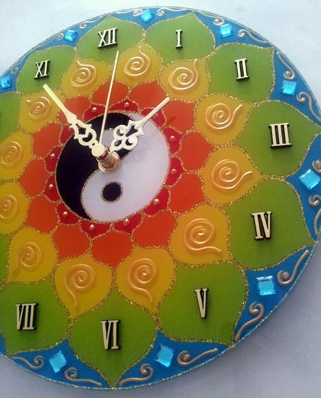 Relógio Mandala Yin Yang 25cm