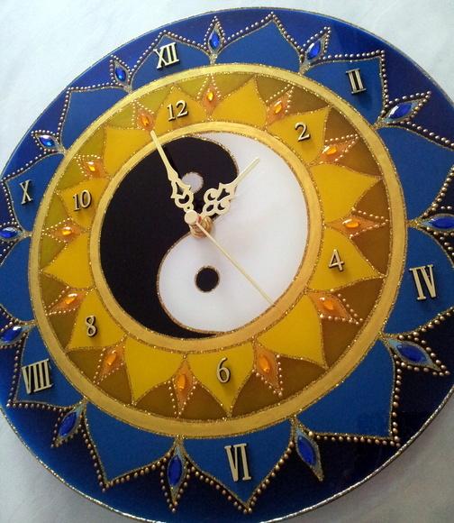 Relógio Mandala Yin Yang 30cm