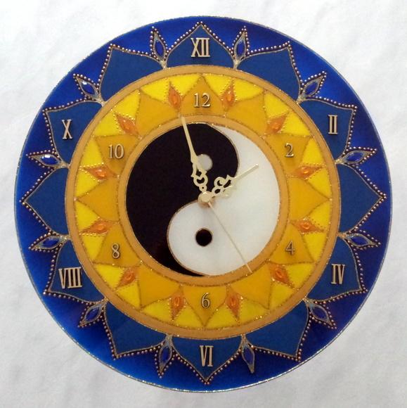 Relógio Mandala Yin Yang 30cm