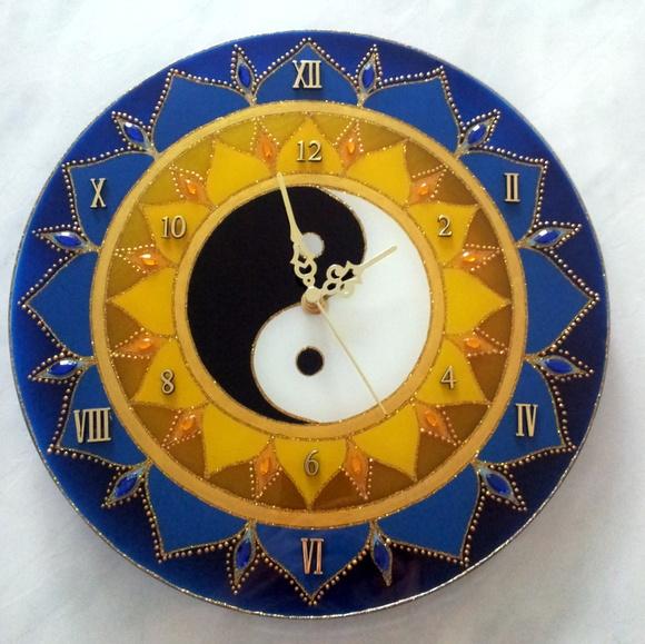 Relógio Mandala Yin Yang 30cm