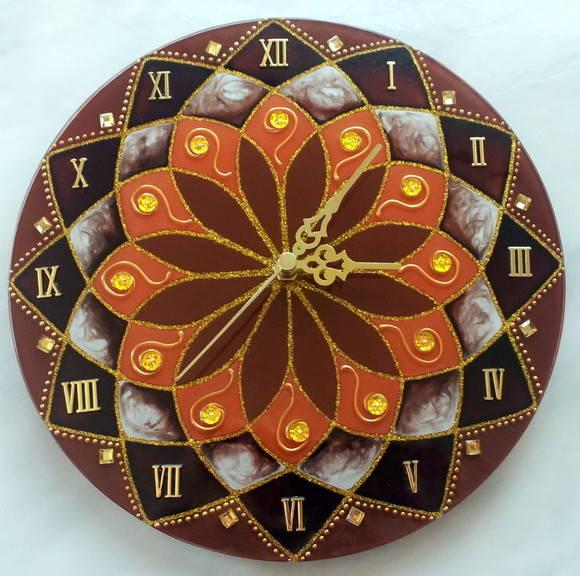 Relógio Marrom e Laranja 25cm