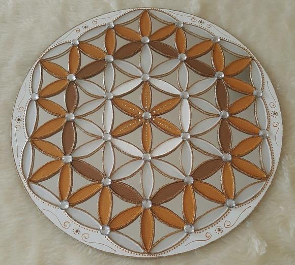 Trio de Espelhos de Parede 30cm Ouro e Branco
