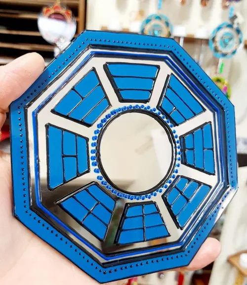 Espelho Baguá Azul para Porta 12cm