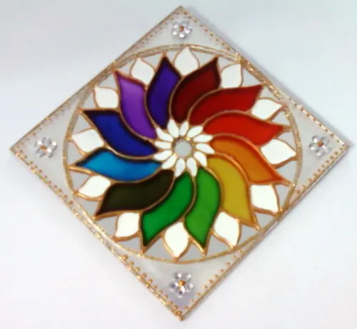 Espelho Arco Íris 12x12cm de Parede