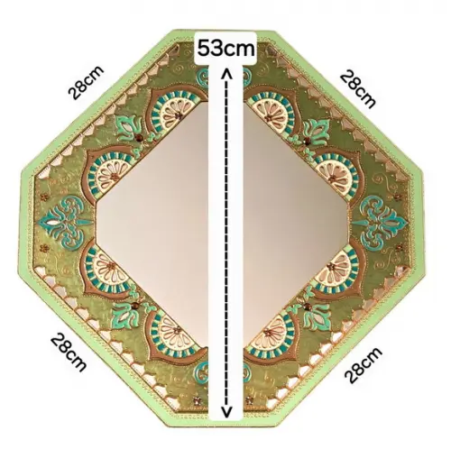 Espelho Decorativo Indiano Mandala Verde