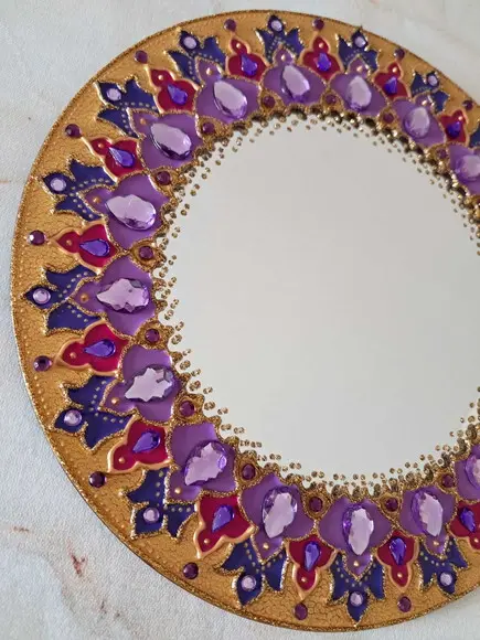 Espelho Decorativo Mandala com Pedrarias 20cm