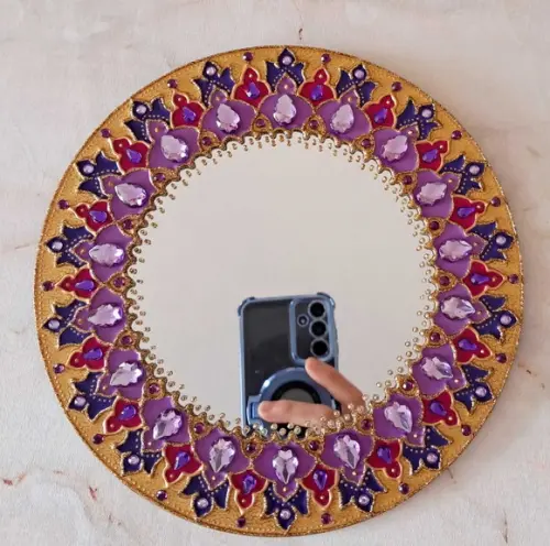 Espelho Decorativo Mandala com Pedrarias 20cm