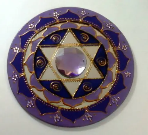 Espelho Estrela de Davi Violeta 15cm