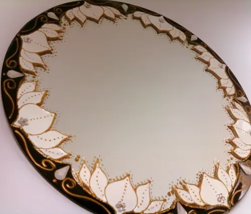 Espelho Flor de Lótus Branca 30cm