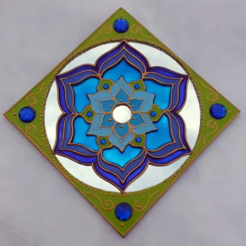 Espelho Flor Azul 15cm