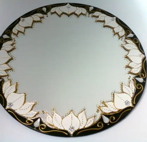 Espelho Flor de Lótus Branca 30cm