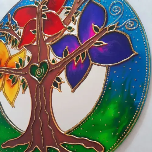 Espelho Mandala Árvore da Vida 30cm