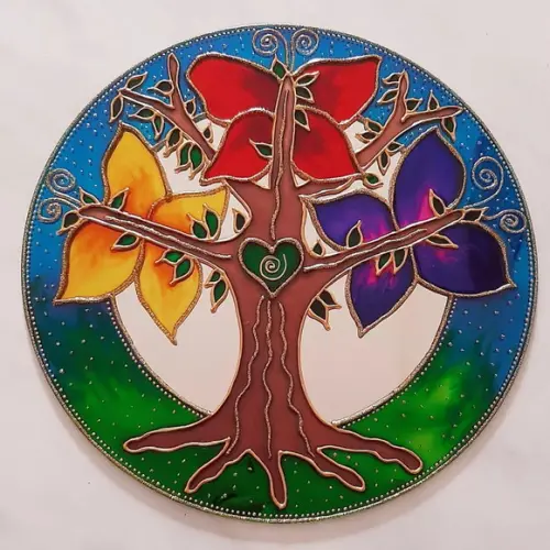 Espelho Mandala Árvore da Vida 30cm
