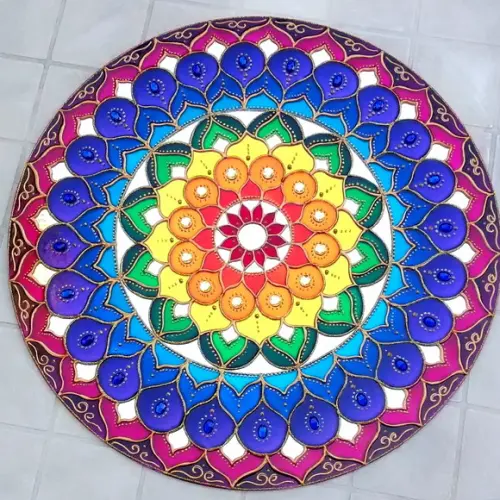 Espelho Mandala Desabrochar da Consciência 50cm
