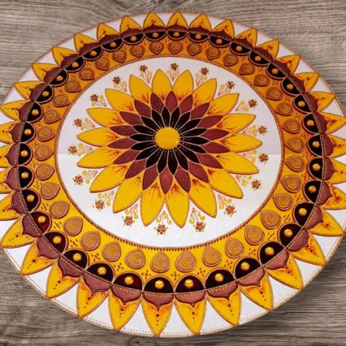 Espelho Mandala Girassol 50cm