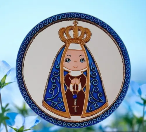 Espelho Mandala Nossa Senhora Baby 15cm