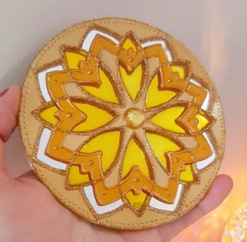 Espelho Mandala para Porta 12cm Amarelo