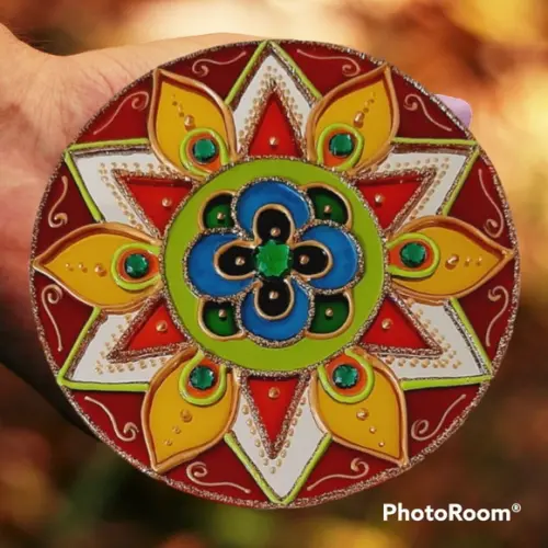 Espelho Mandala para Porta 12cm Colorido Dia das Mães