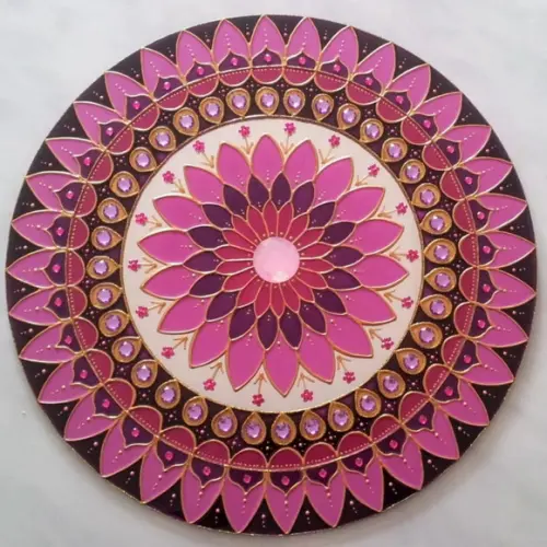 Espelho Mandala Rosa 40cm Dia das Mães