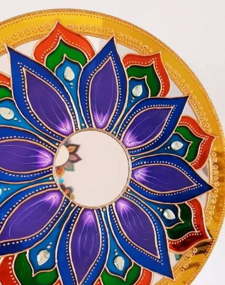 Espelho Mandala Vibrante 30cm