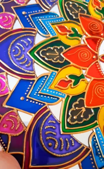 Espelho Mandala Vibrante 30cm Feng Shuí