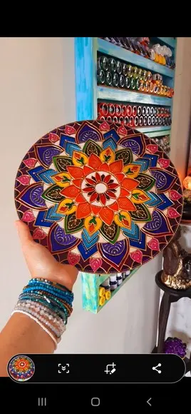 Espelho Mandala Vibrante 30cm Feng Shuí
