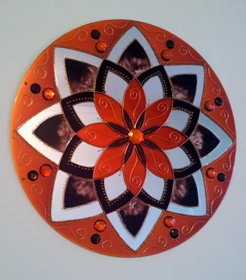 Espelho Marrom e Laranja 50cm