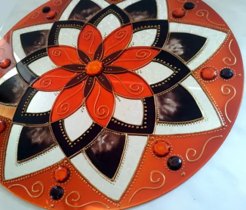 Espelho Marrom e Laranja 50cm