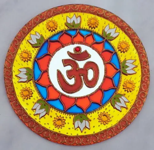 Espelho Om Flor de Lótus Prosperidade 20cm